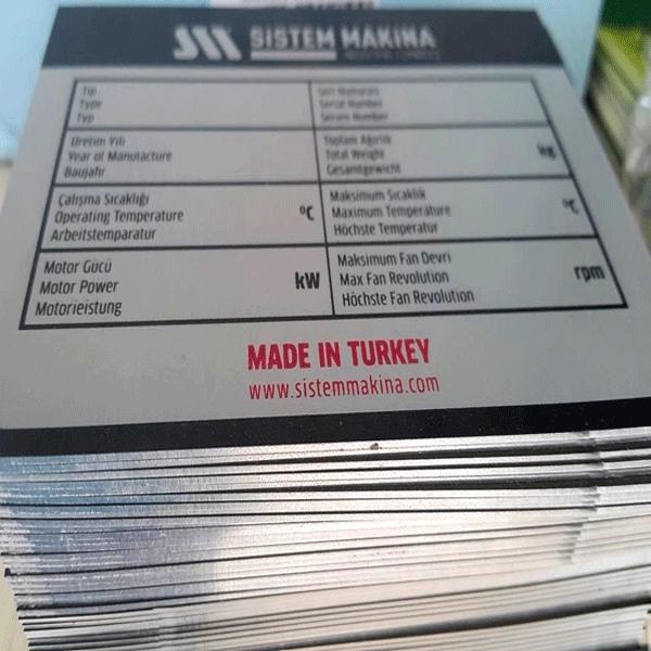 Metal Etiket örnek çalışma 2